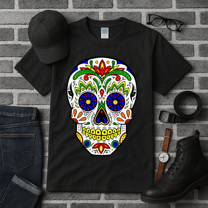 Day of the Dead Skull dia de los Muertos Tall T-Shirt
