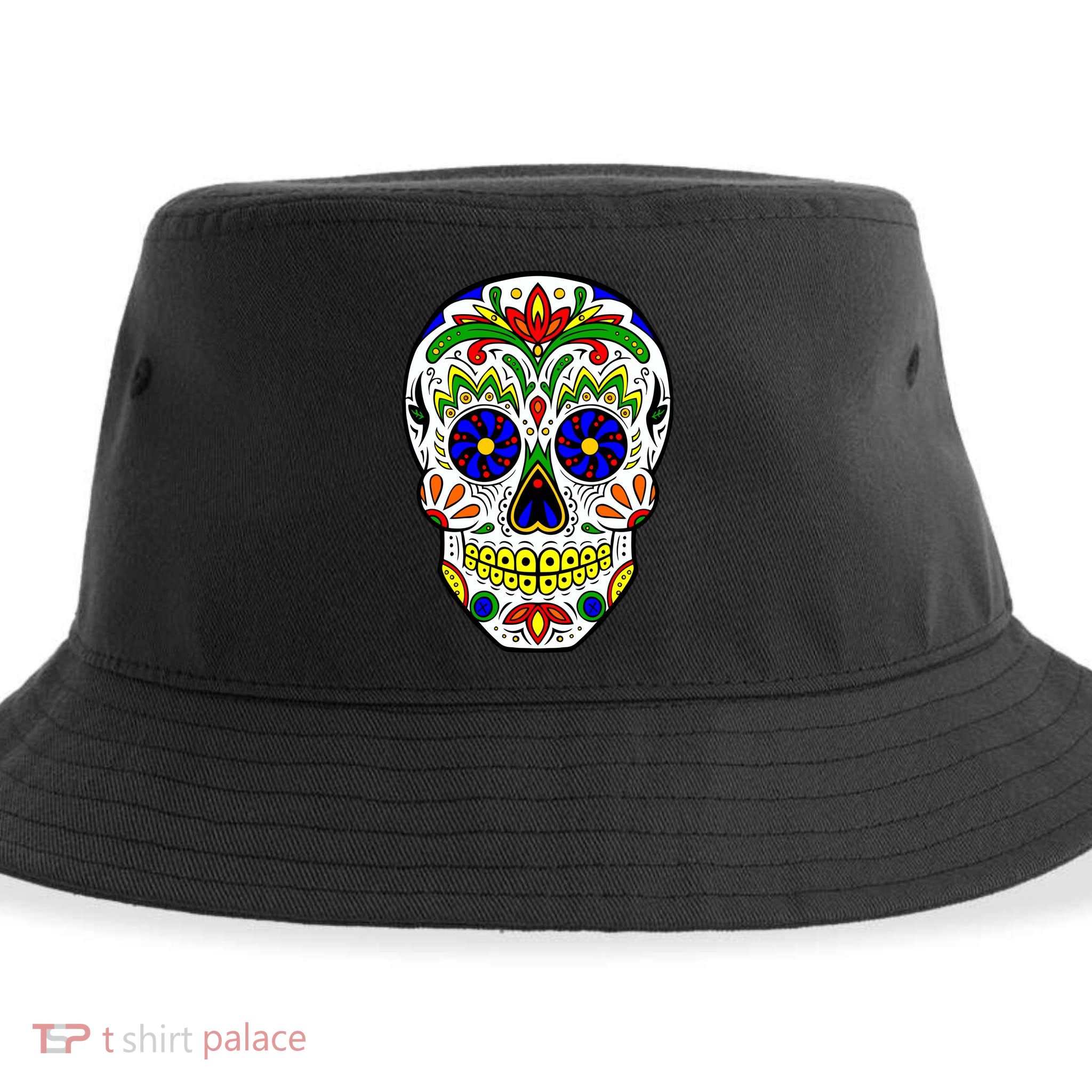 Day of the Dead Skull dia de los Muertos Sustainable Bucket Hat