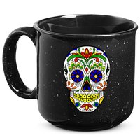 Day of the Dead Skull dia de los Muertos 15oz Campfire Ceramic Mug