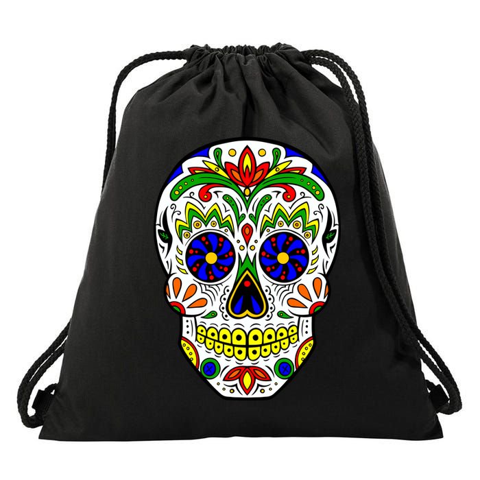Day of the Dead Skull dia de los Muertos Drawstring Bag