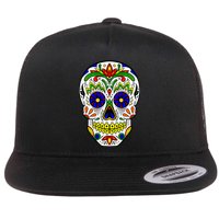 Day of the Dead Skull dia de los Muertos Flatbill Hat