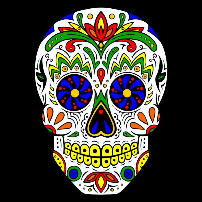 Day of the Dead Skull dia de los Muertos Flatbill Hat