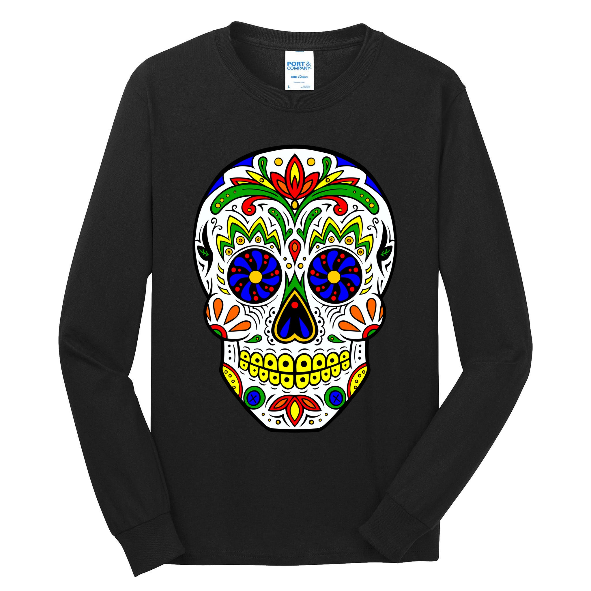 Day of the Dead Skull dia de los Muertos Tall Long Sleeve T-Shirt
