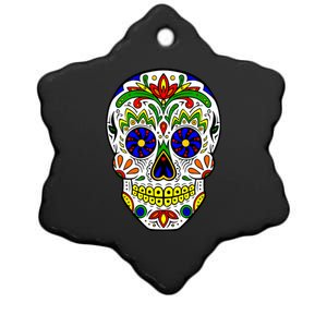 Day of the Dead Skull dia de los Muertos Ceramic Star Ornament