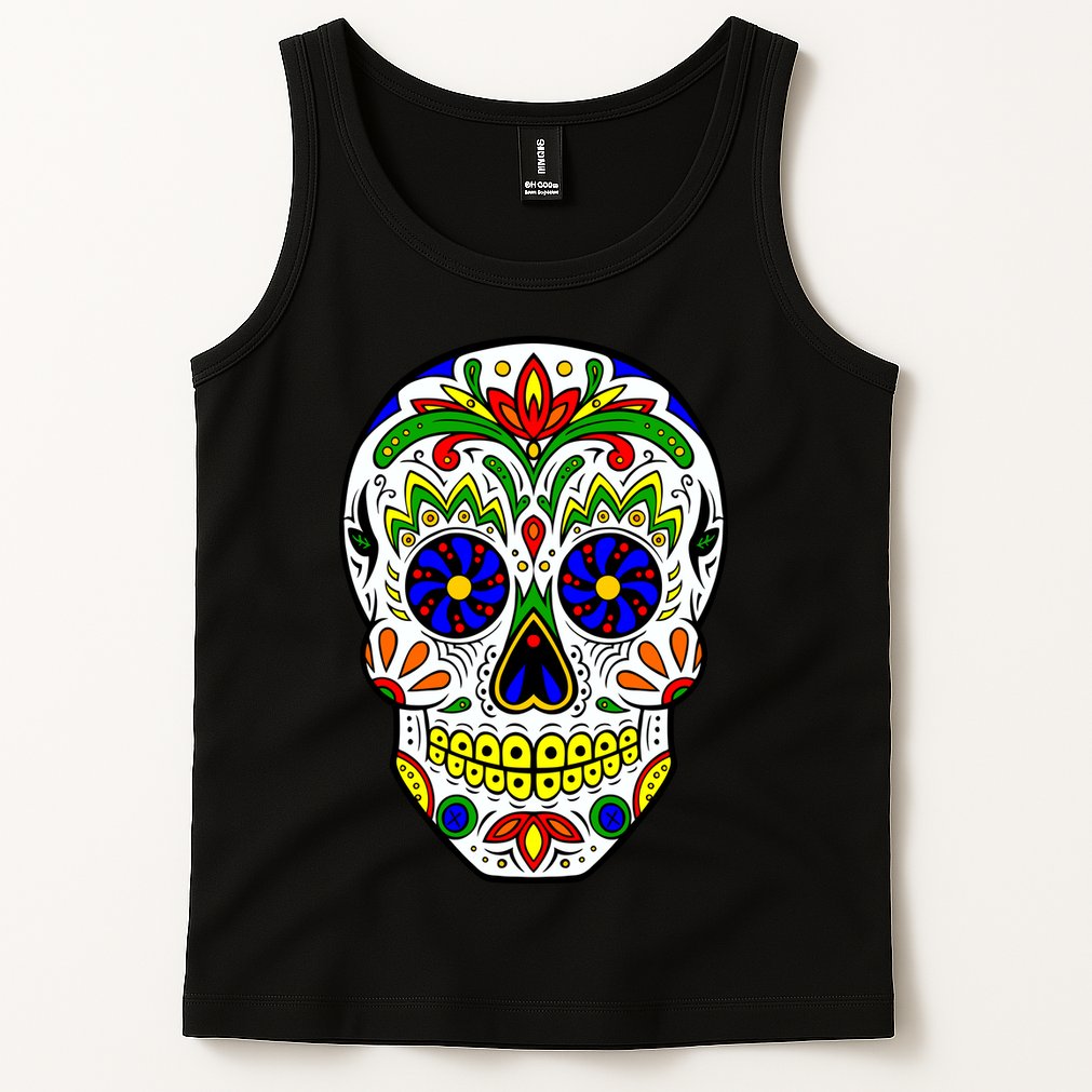 Day of the Dead Skull dia de los Muertos Tank Top