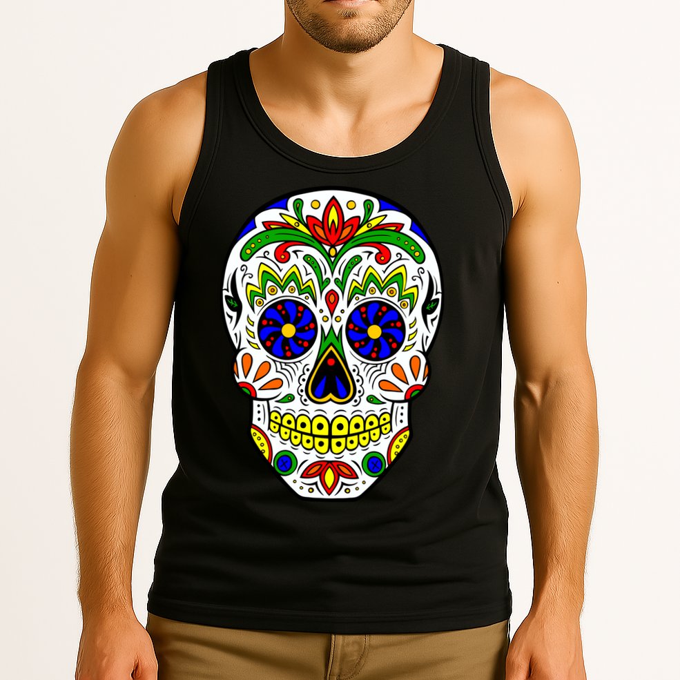 Day of the Dead Skull dia de los Muertos Tank Top