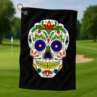 Day of the Dead Skull dia de los Muertos Golf Towel