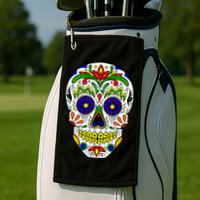 Day of the Dead Skull dia de los Muertos Golf Towel