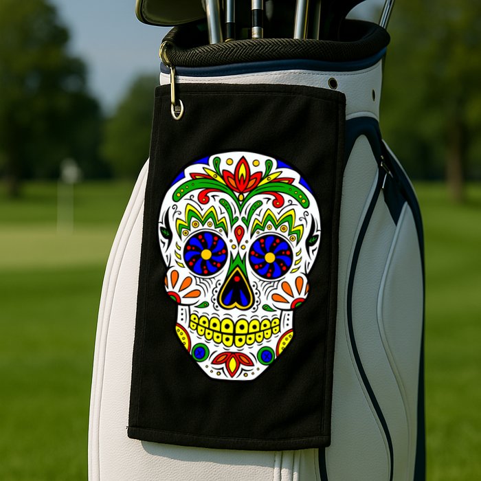 Day of the Dead Skull dia de los Muertos Golf Towel