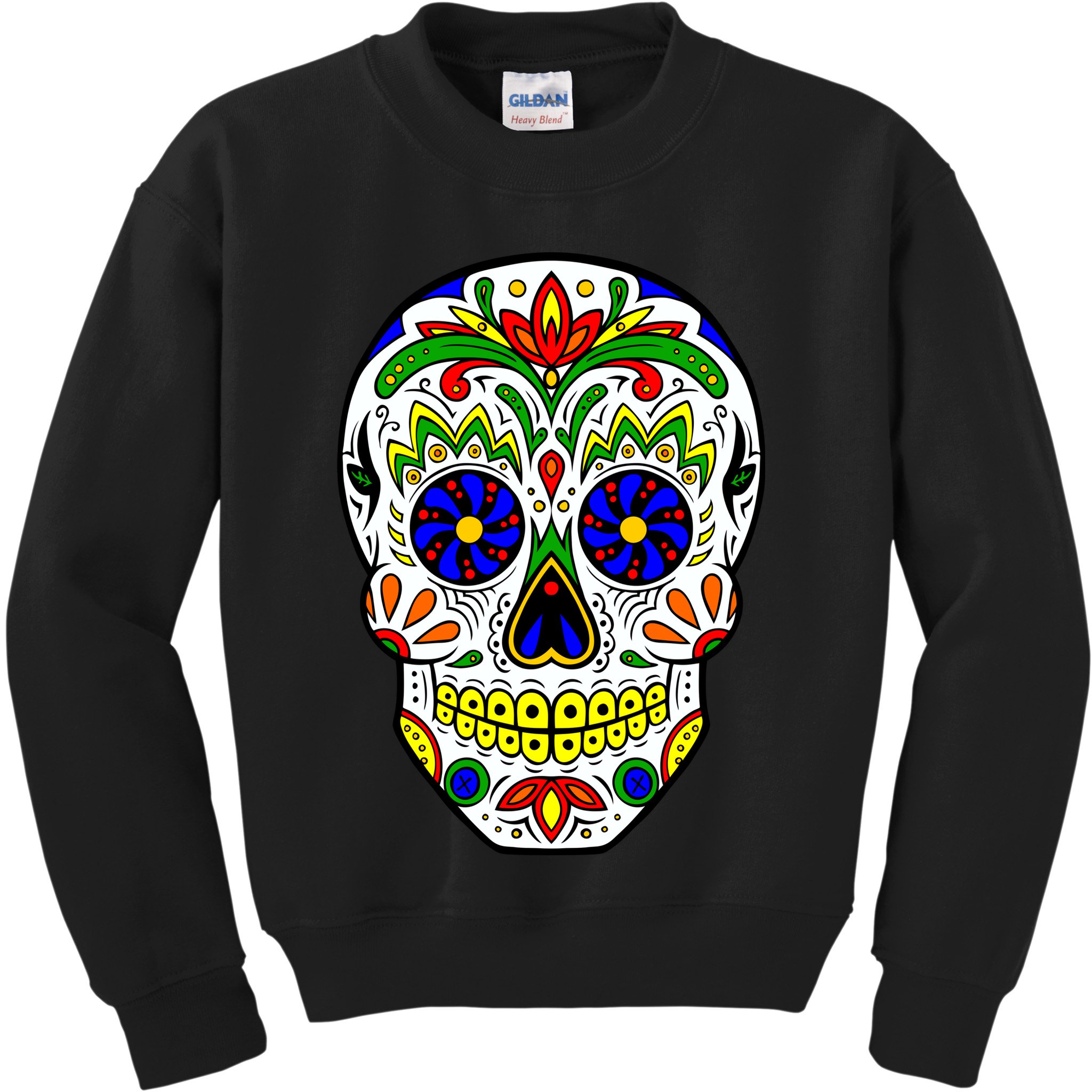 Day of the Dead Skull dia de los Muertos Kids Sweatshirt