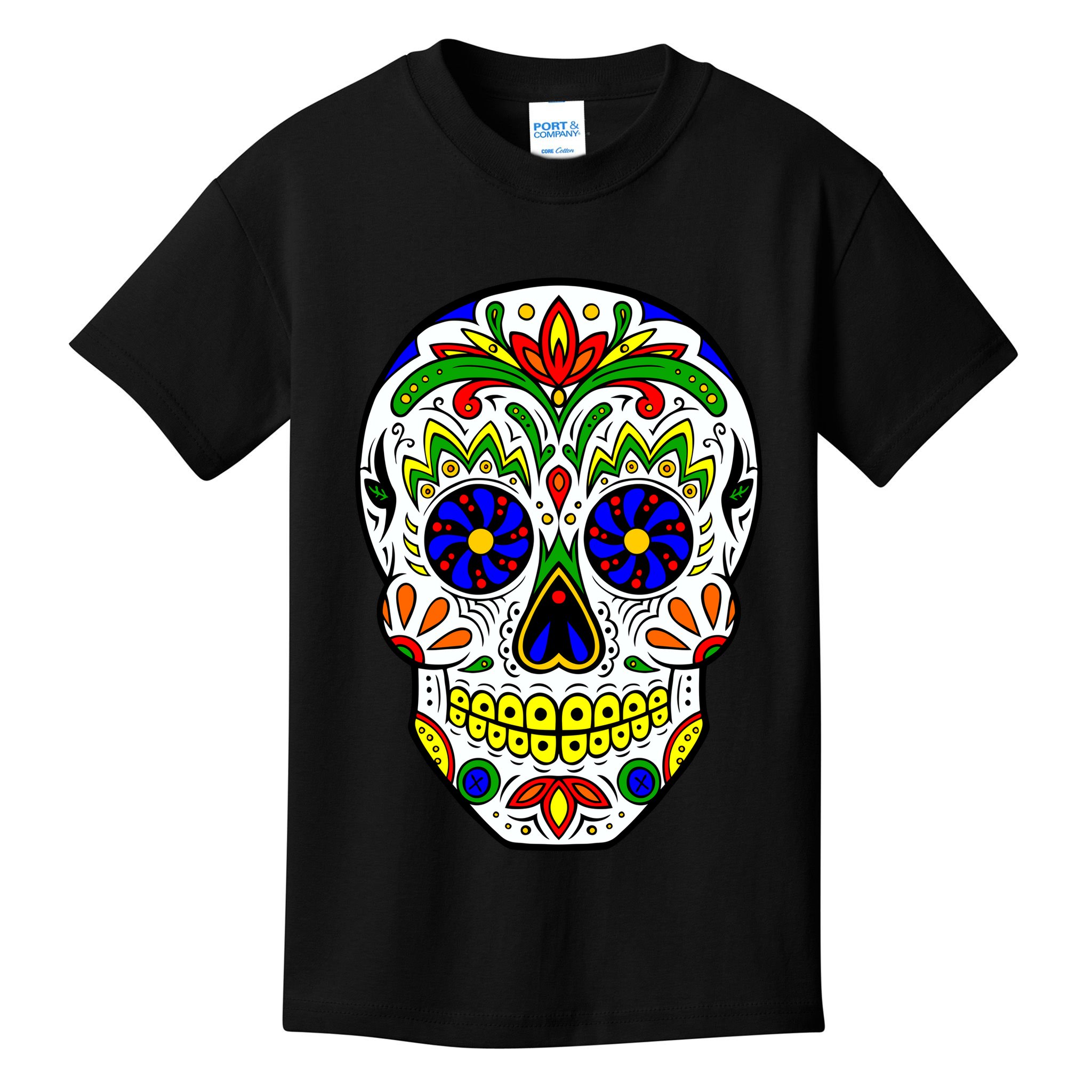 Day of the Dead Skull dia de los Muertos Kids T-Shirt