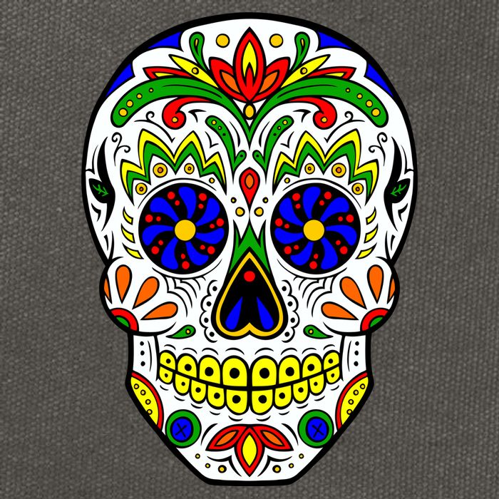 Day of the Dead Skull dia de los Muertos Cotton Canvas Backpack
