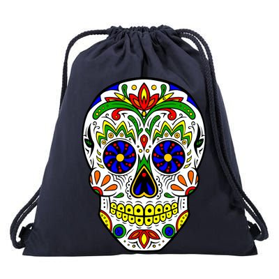 Day of the Dead Skull dia de los Muertos Drawstring Bag