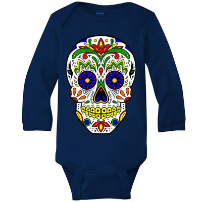 Day of the Dead Skull dia de los Muertos Baby Long Sleeve Bodysuit