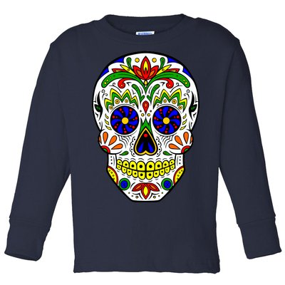 Day of the Dead Skull dia de los Muertos Toddler Long Sleeve Shirt