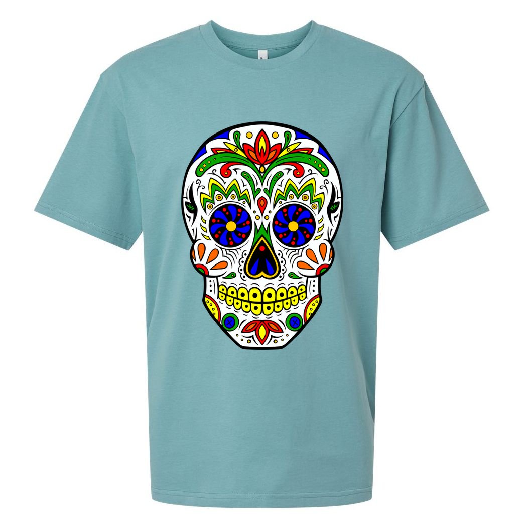 Day of the Dead Skull dia de los Muertos Sueded Cloud Jersey T-Shirt