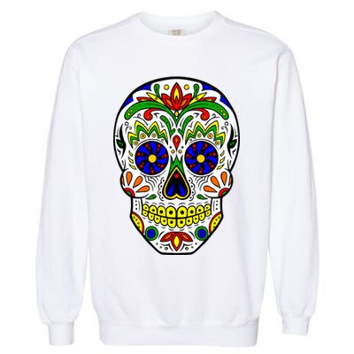 Day of the Dead Skull dia de los Muertos Garment-Dyed Sweatshirt