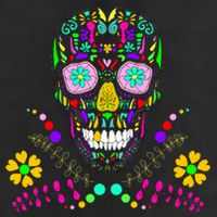 Day of The Dead Skull Flower Glasses Cool Comfort Performance Bucket Hat