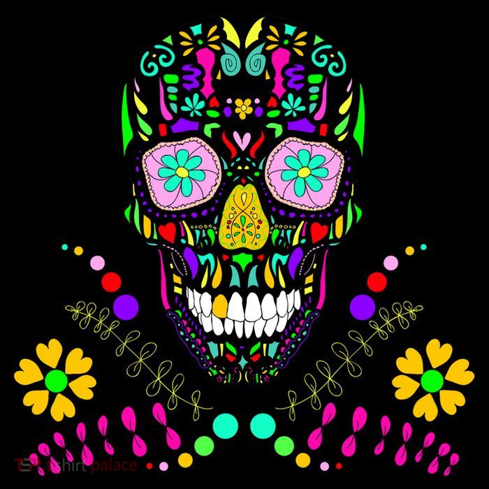 Day of The Dead Skull Flower Glasses Drawstring Bag