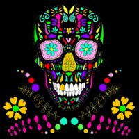 Day of The Dead Skull Flower Glasses Flatbill Hat