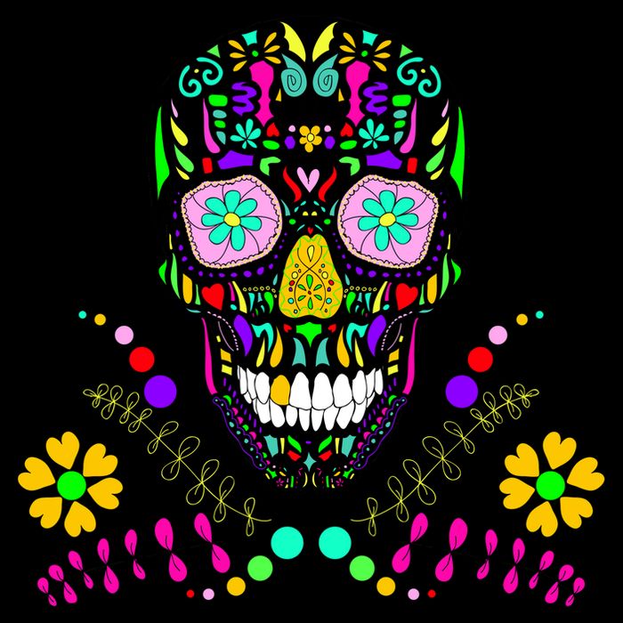Day of The Dead Skull Flower Glasses Wool Snapback Cap