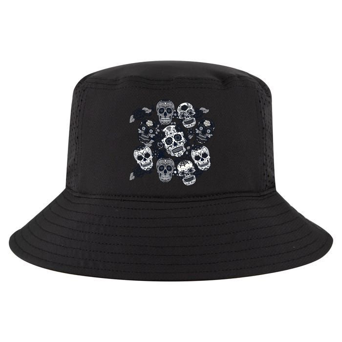 Day Of The Dead Skull Mash Up Cool Comfort Performance Bucket Hat