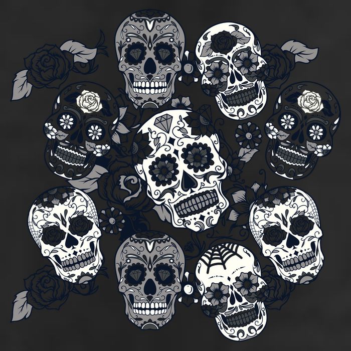 Day Of The Dead Skull Mash Up Cool Comfort Performance Bucket Hat