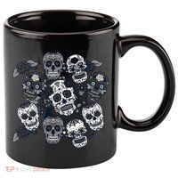 Day Of The Dead Skull Mash Up 11oz C Handle Ceramic Mug