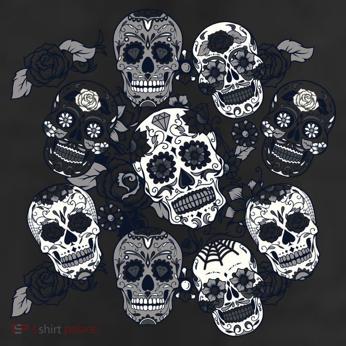 Day Of The Dead Skull Mash Up 11oz C Handle Ceramic Mug