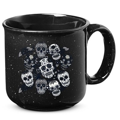 Day Of The Dead Skull Mash Up 15oz Campfire Ceramic Mug