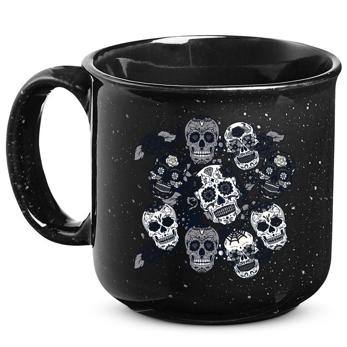 Day Of The Dead Skull Mash Up 15oz Campfire Ceramic Mug