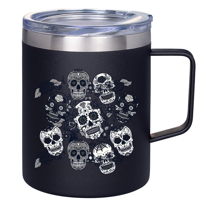 Day Of The Dead Skull Mash Up 12oz Stainless Steel Coffee Mug