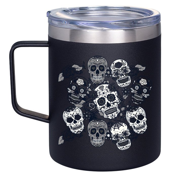 Day Of The Dead Skull Mash Up 12oz Stainless Steel Coffee Mug