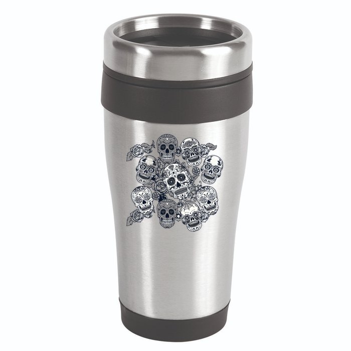 Day Of The Dead Skull Mash Up 16oz Travel Tumbler