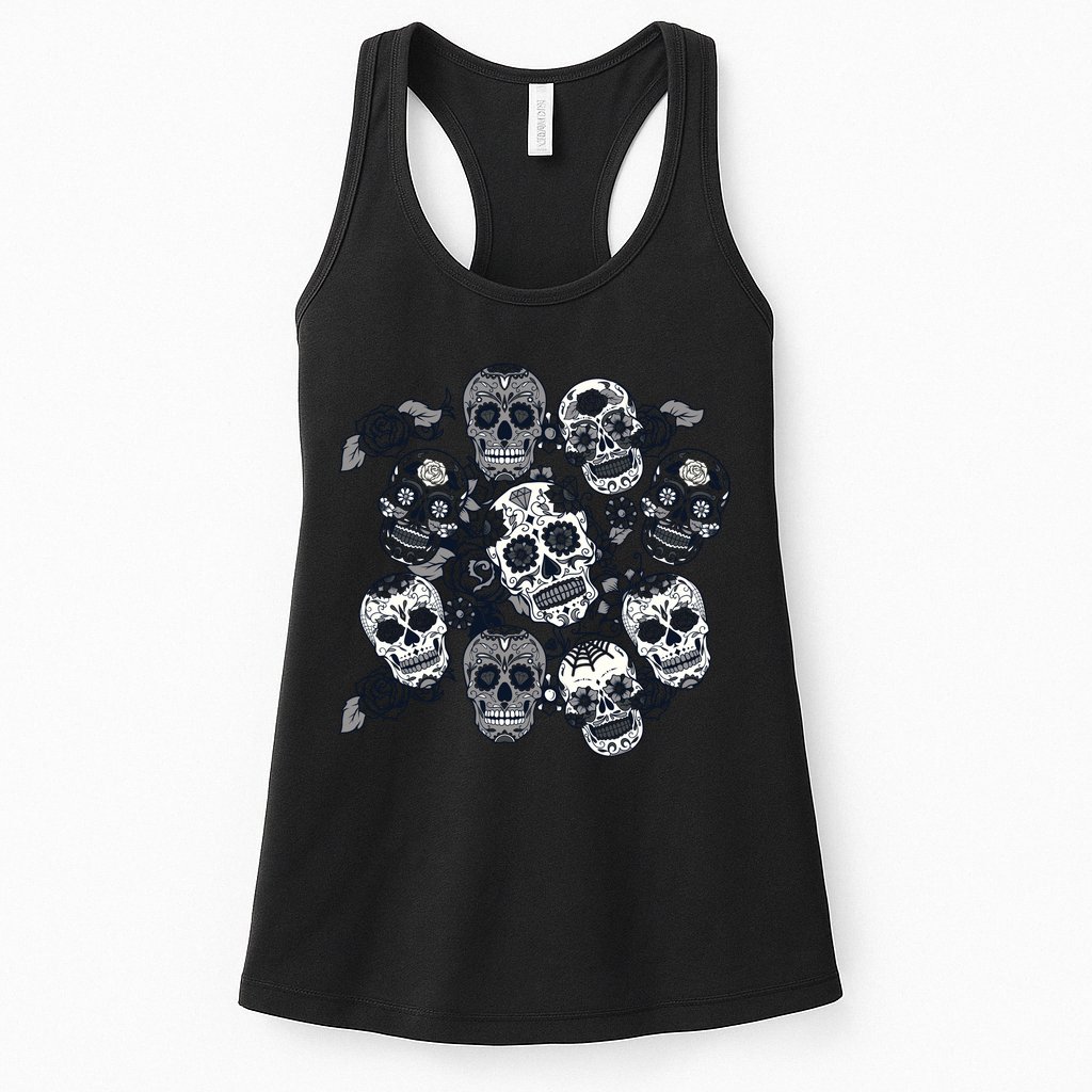 Day Of The Dead Skull Mash Up Womens Tank Top