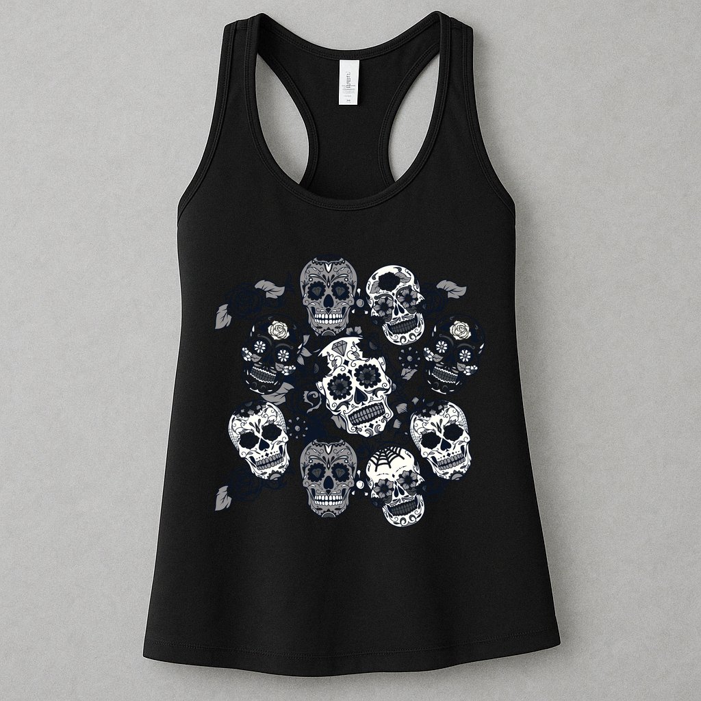 Day Of The Dead Skull Mash Up Womens Tank Top