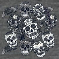 Day Of The Dead Skull Mash Up 7 Panel Mesh Trucker Snapback Hat
