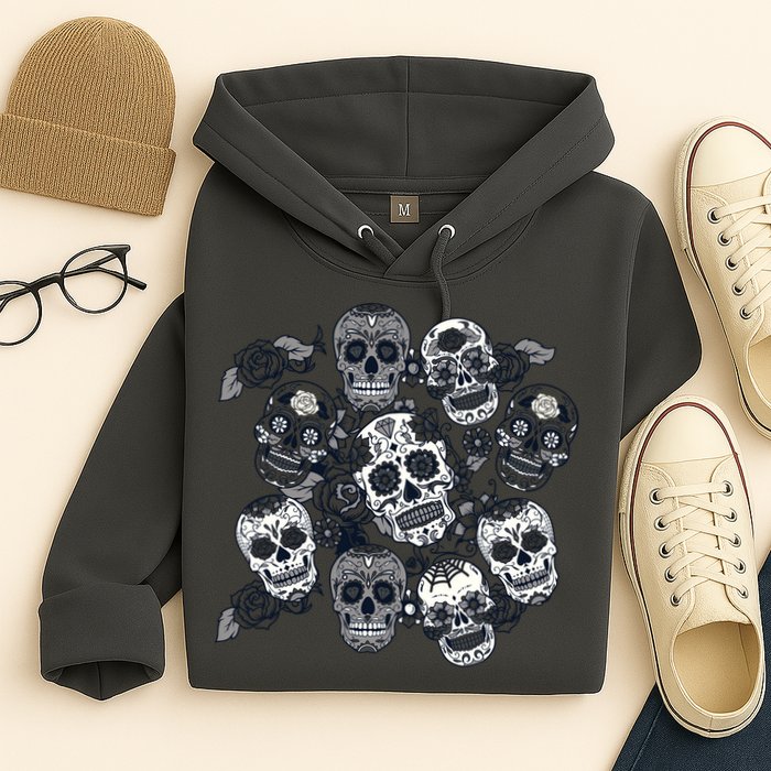 Day Of The Dead Skull Mash Up Hoodie