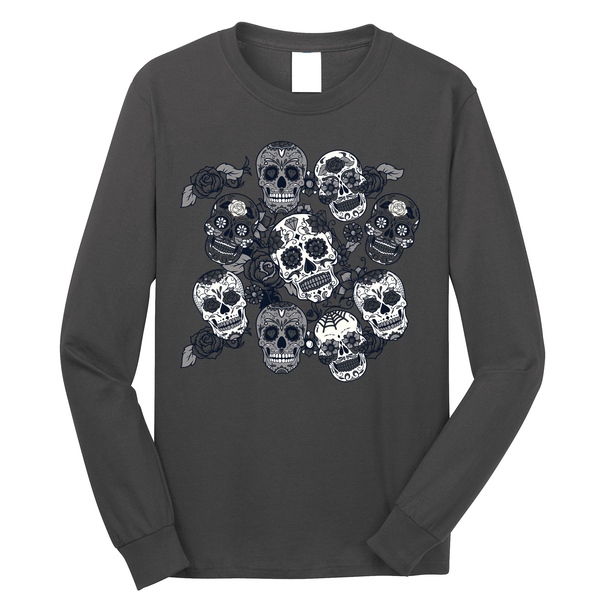 Day Of The Dead Skull Mash Up Long Sleeve Shirt