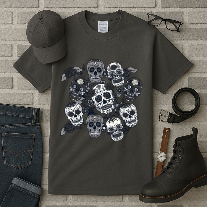 Day Of The Dead Skull Mash Up Tall T-Shirt