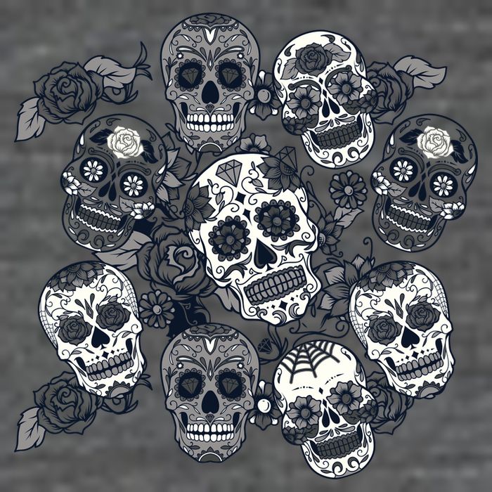 Day Of The Dead Skull Mash Up Tall T-Shirt