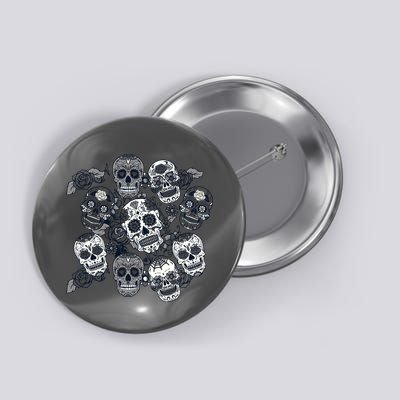 Day Of The Dead Skull Mash Up Button