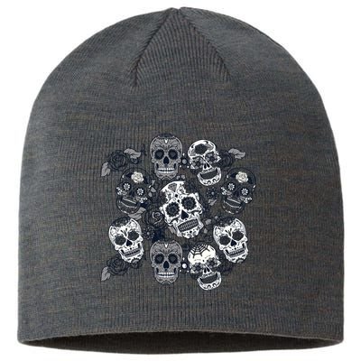 Day Of The Dead Skull Mash Up Sustainable Beanie
