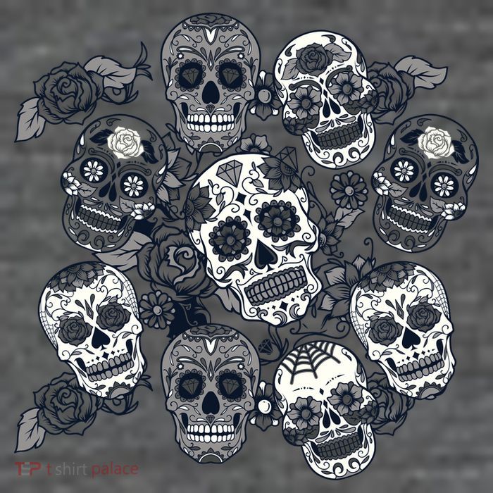 Day Of The Dead Skull Mash Up Premium T-Shirt