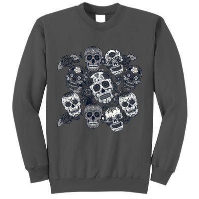 Day Of The Dead Skull Mash Up Tall Sweatshirt
