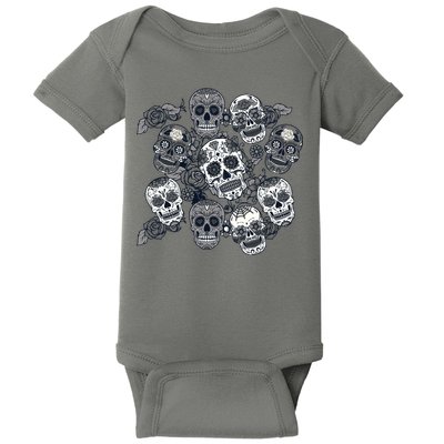Day Of The Dead Skull Mash Up Baby Bodysuit