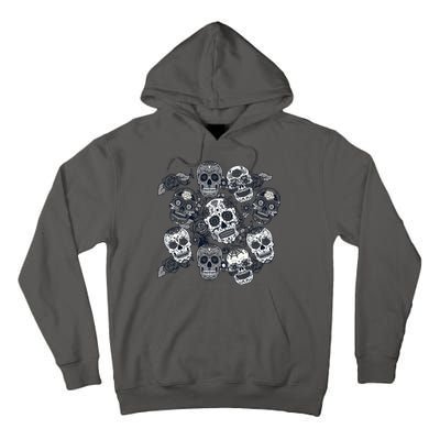 Day Of The Dead Skull Mash Up Tall Hoodie