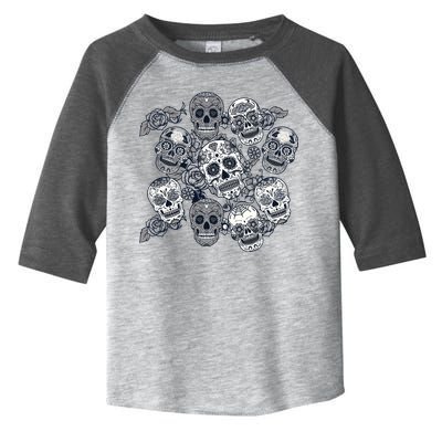 Day Of The Dead Skull Mash Up Toddler Fine Jersey T-Shirt