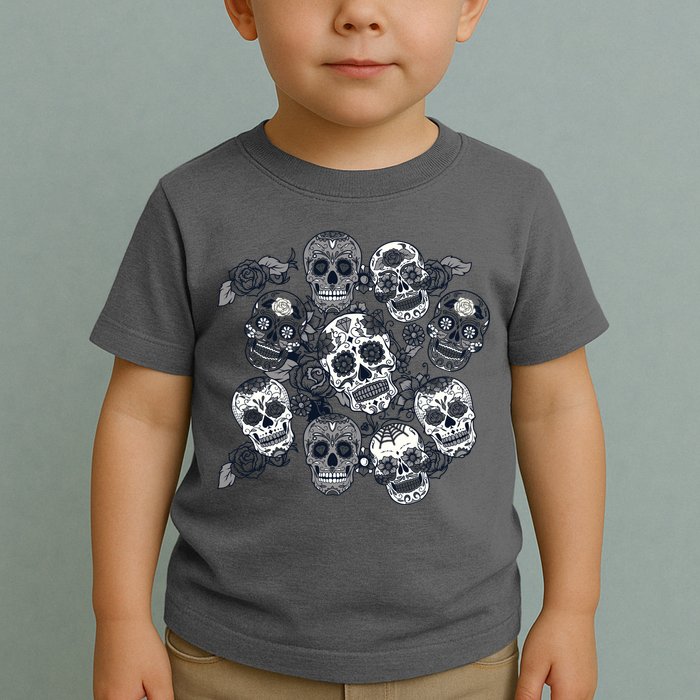 Day Of The Dead Skull Mash Up Toddler T-Shirt