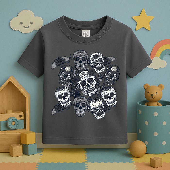 Day Of The Dead Skull Mash Up Toddler T-Shirt